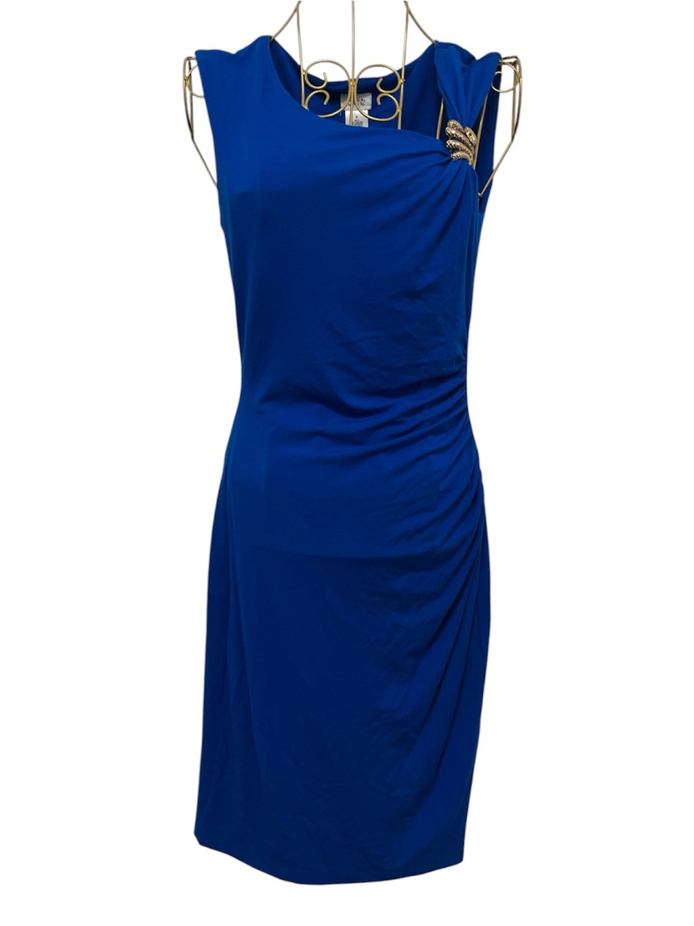 Vintage Y2K Cache Royal Blue Midi Dress Size Small